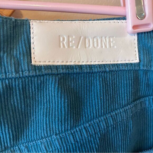 Re/Done Teal Corduroy High-Rise Straight Leg Pants size 26 - Picture 5 of 8